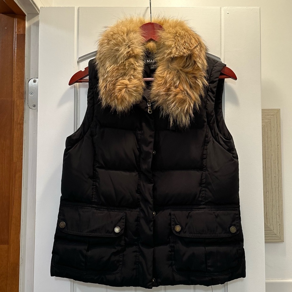1 Madison Coyote Fur Black Vest